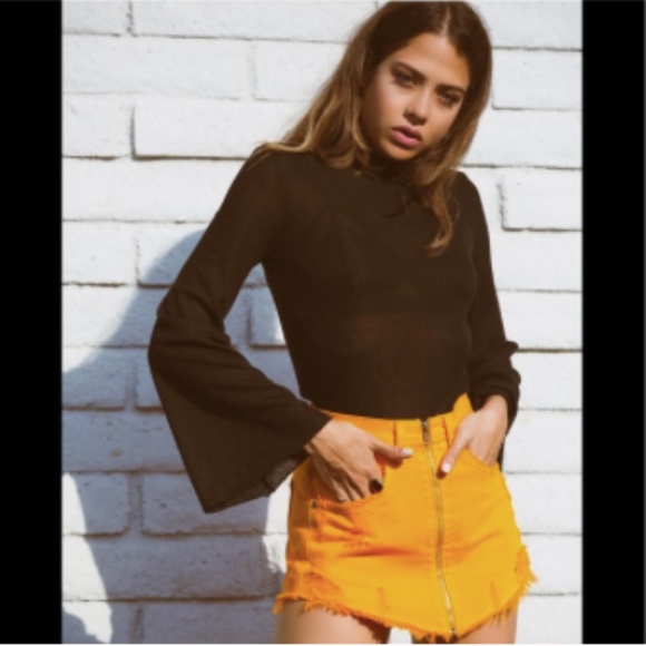 LF Dresses & Skirts - LF Camar Marigold Beatrice zip front jean skirt